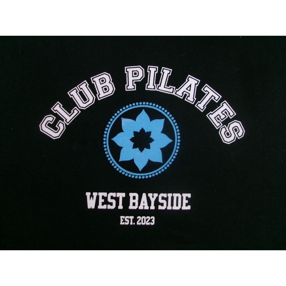 Club Pilates Sweatshirt Adults Extra Large Black Crew Neck Pullover West Bayside - Picture 2 of 9